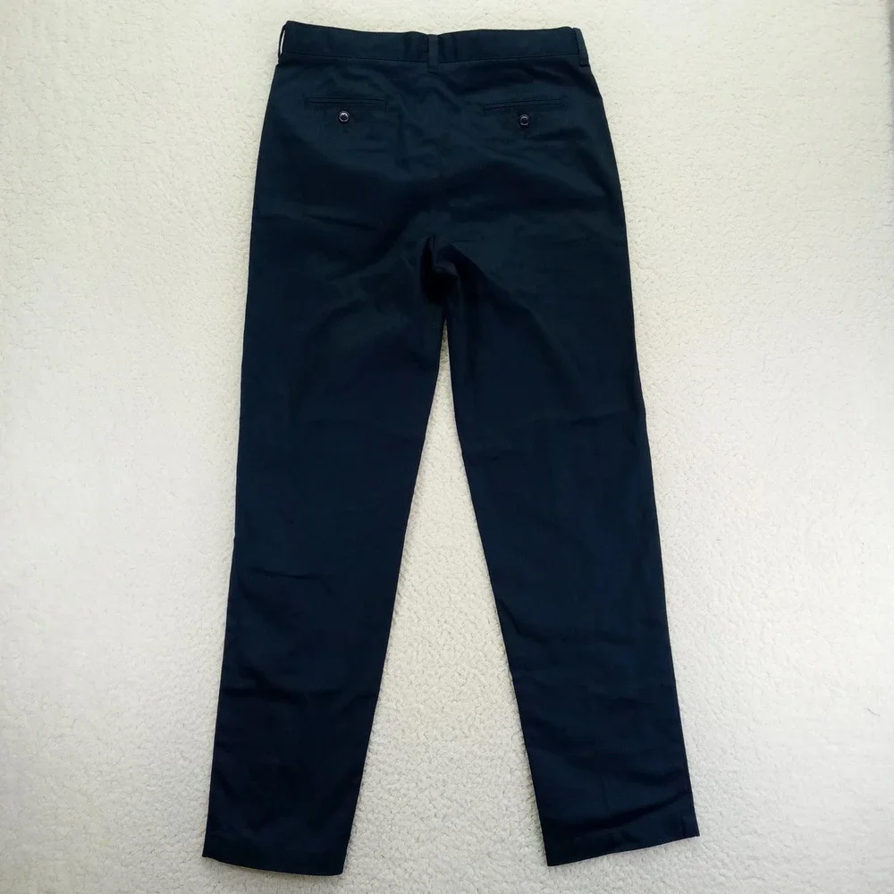 Lands End Boys Navy‎ Iron Knees Blend Chino Pants Size 20 524761 Flat Front New
